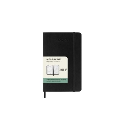 Black Weekly 18M Soft Pocket Diary 2026-2027