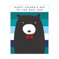 To The Best Dad Bear Stripe Greeting Card