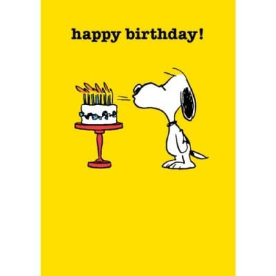 Happy Birthday Snoopy Cake Greeting Card