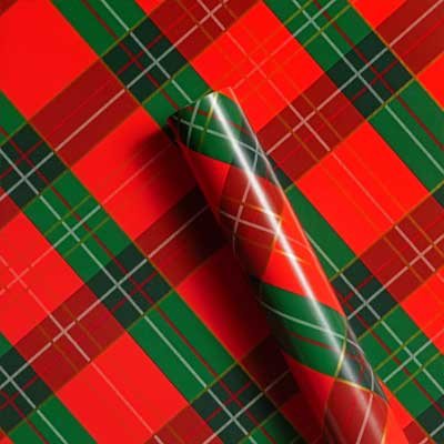 Red And Green Tartan 3M Roll Wrap