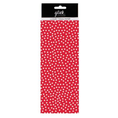 Glick red stars tissue