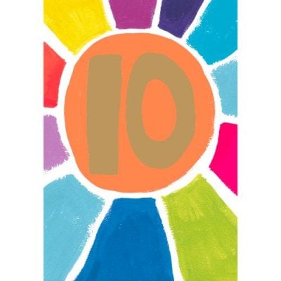 10 Rainbow Stripe Greeting Card
